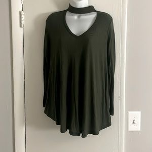 Light weight sweater dress with v neck cut out